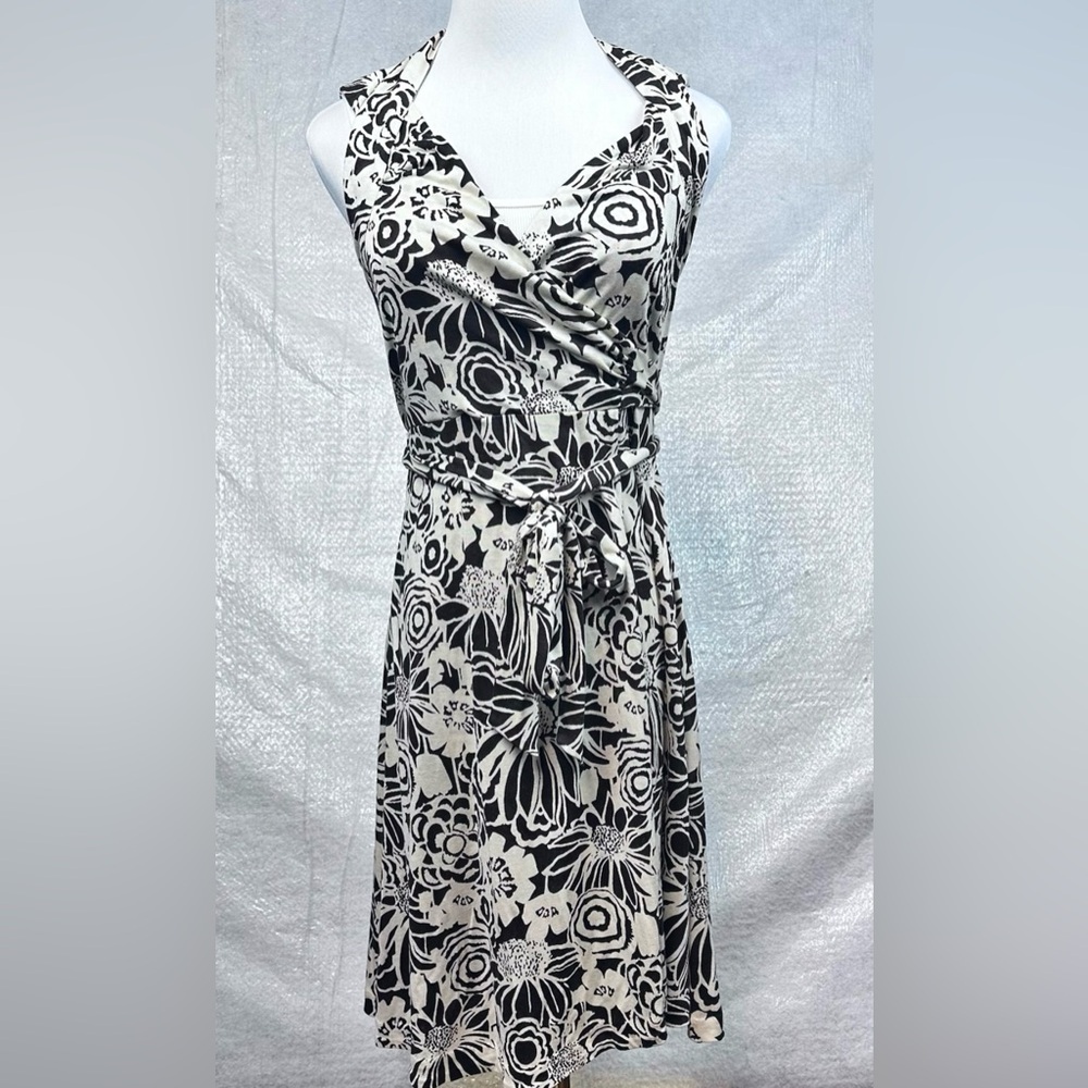Banana Republic Dress Wrap Size XS Silk Linen Blend Feminine‎ Safari Beach - Picture 5 of 10